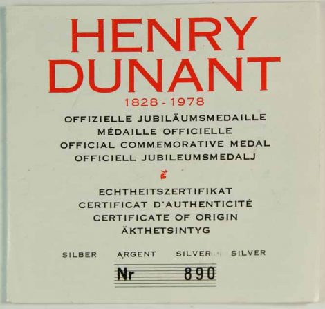 Henry Dunant – 150th Birthday – 1978, Silver HK 88