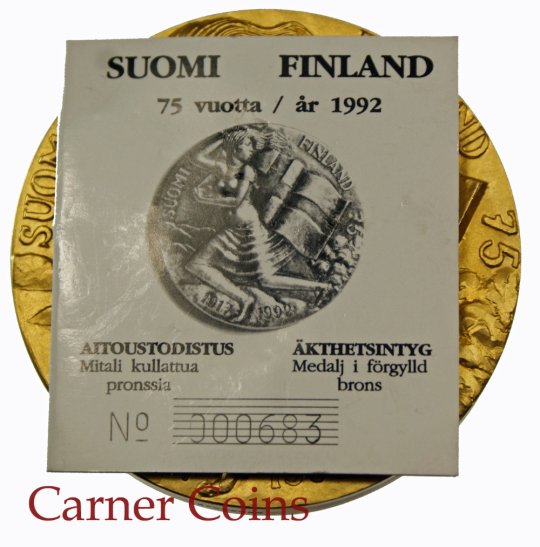 Finland 1917-1992 – independence – Gilded Bronce HK 158