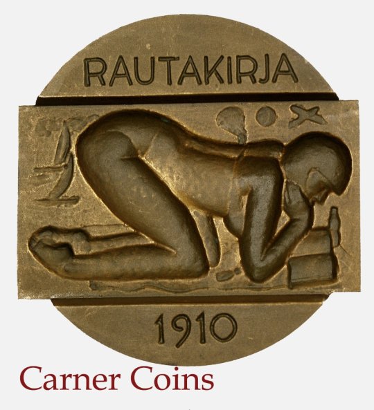 Three-piece commemorative medal on the 75 anniversary of the founding of the company Rautakirja Oy. 1985 HK 118